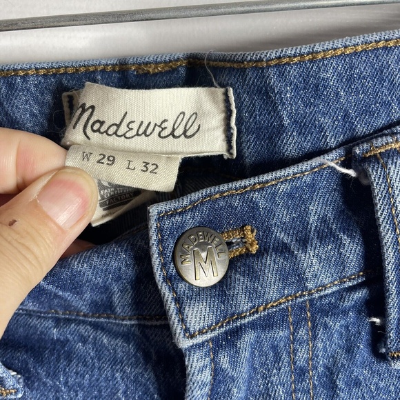 Madewell Jeans Mens 29 X 32 Straight Leg Slim Zip Medium Wash Blue Denim - Picture 3 of 10